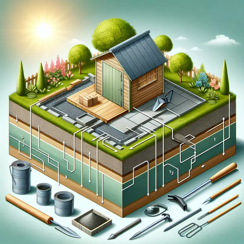 betonový základ pod zahradní domek