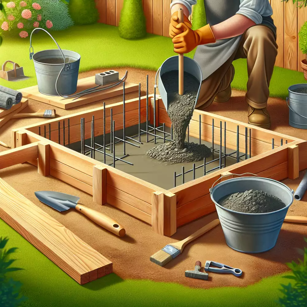 betonový základ pod zahradní domek