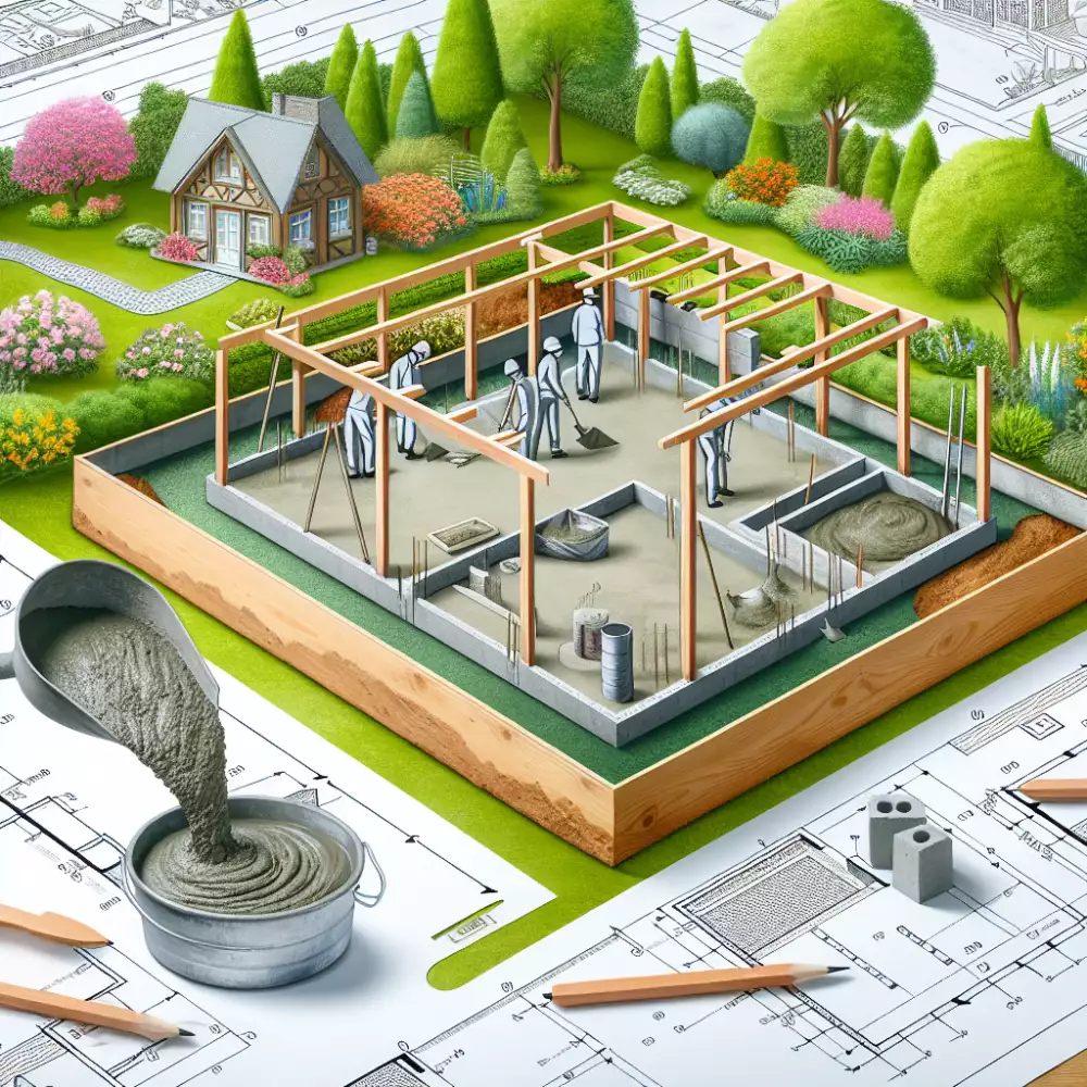 betonový základ pod zahradní domek