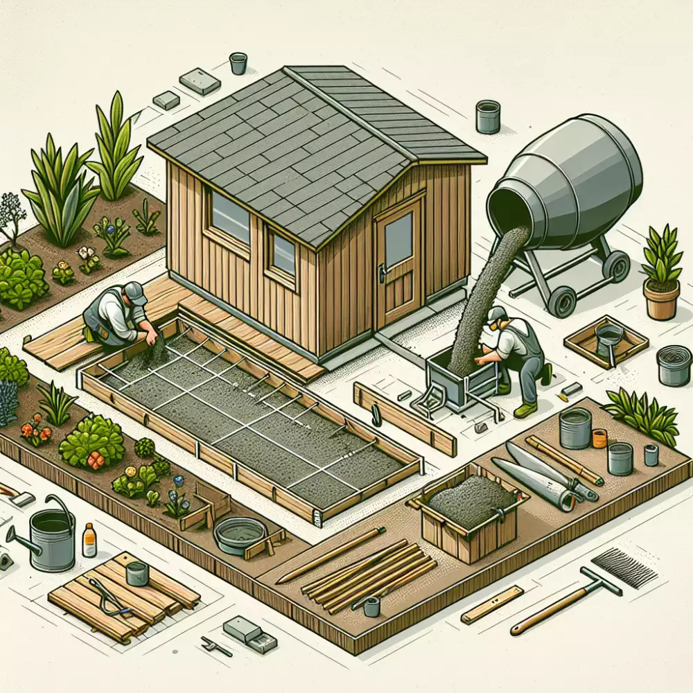 betonový základ pod zahradní domek